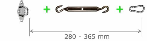Fixations pour voile d’ombrage en inox 316