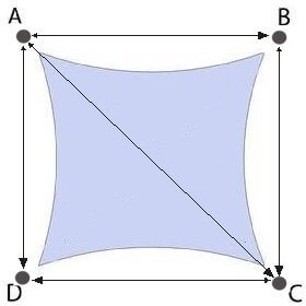 voile d'ombrage triangulaire - voile d'ombrage rectangulaire - shade sail - Shape 02